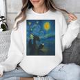 Van Gogh Starry Night Fantasy Reader Dragon Reading Book Unisex Sweatshirt