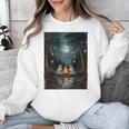 Vintage Ghost Book Reading Camping Gothic Halloween Teachers Unisex Sweatshirt