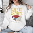 Wake Up Smarter Librarian Book Stack Premium Tri-Blend Unisex Sweatshirt