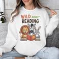 Wild About Reading Zoo Animals For Bookworm Book Reader Unisex Sweatshirt