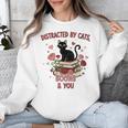 Women's Cat Books Romantic Floral Aesthetic Book Lover Cat Owner Unisex Sweatshirt Women's Cat Books Romantic Floral Aesthetic Book Lover Cat Owner Unisex Sweatshirt