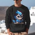 Adorable Book Lover Blue Jay With Reading Glasses Cute Unisex Sweatshirt
