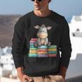 Adorable Donkey With Heart Sitting On Colorful Book Stack Unisex Sweatshirt