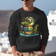 Alligator Reading a Book Animal Unisex Sweatshirt