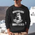 Booked And Unbothered Cat Reading Book Lovers Unisex Sweatshirt
