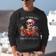 I Like My Books Spicy And My Coffee Icy Skeleton Unisex Sweatshirt