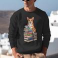 Bookworm Corgi Reading Books Drinking Coffee Dog Lover Unisex Sweatshirt