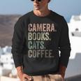 Camera Books Cats And Coffee Lover Photography Men Women Unisex Sweatshirt Camera Books Cats And Coffee Lover Photography Men Women Unisex Sweatshirt