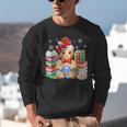 Christmas Gingerbread Man Reading Book Snowflake Teacher Unisex Sweatshirt