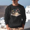 Color Floral Cute Pug Dog On Book Reading Bookworm Reader Unisex Sweatshirt