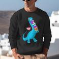 Cool Dinosaur Books Art For Men Women Libarian Book Lover Unisex Sweatshirt