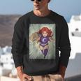 The Crimson Crescent 90s Retro Comic Book Superheroine Art Unisex Sweatshirt