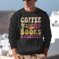 Crochet Coffee Reading Books Crocheter Crocheting Unisex Sweatshirt