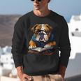 Cute Dog English Bulldog Reading Book Unisex Sweatshirt