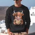 Cute Highland Cow Reading Book Unisex Sweatshirt