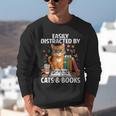 Easily Distracted By Cats And Books Book Lover Cat Unisex Sweatshirt