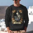 Floral Tarot Card The Reader Skeleton Reading Book Unisex Sweatshirt Floral Tarot Card The Reader Skeleton Reading Book Unisex Sweatshirt