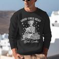 Good Girls Read Bad Books Skeleton Reading Book Halloween Unisex Sweatshirt