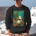 Groovy Ghost Reading Book Cat Halloween Ghost Teacher Unisex Sweatshirt
