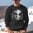 Hedgehog Reading Book Full Moon Lake Scenery Unisex Sweatshirt