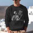 Hilarious Skeleton Holding a Book And Laughing Gothic Unisex Sweatshirt Hilarious Skeleton Holding a Book And Laughing Gothic Unisex Sweatshirt