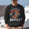 I'm With The Banned Stack Of Books Vintage Sunset Retro Unisex Sweatshirt