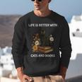 Life Is Better With Cats And Books Cute Cat Lover For Men Women Kids Unisex Sweatshirt Life Is Better With Cats And Books Cute Cat Lover For Men Women Kids Unisex Sweatshirt
