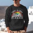 Take a Look It's In a Book Reading Vintage Retro Rainbow Unisex Sweatshirt