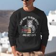 Retro I Just Want To Read Books And Pet Cats Unisex Sweatshirt