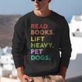 Retro Read Books Lift Heavy Pet Dogs Gym Book Lover Unisex Sweatshirt