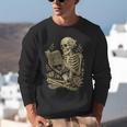 Skeleton Book Floral Skull Halloween Teacher Costume Unisex Sweatshirt