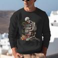 Skeleton Reading Book Halloween Bookworm Bibliophile Reader Unisex Sweatshirt