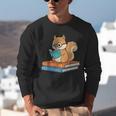 Squirrel Reading Book Glasses Bookworm Librarian Unisex Sweatshirt