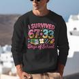 Survived 67 Days Of School Ice Cream Drip Apple Pencil Book Unisex Sweatshirt