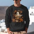 Vintage Ghost Book Reading Pumpkin Gothic Halloween Teachers Unisex Sweatshirt