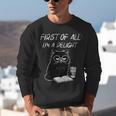 Women's First Of All I’m A Delight Cute Cat Books Coffee Humor Unisex Sweatshirt Women's First Of All I’m A Delight Cute Cat Books Coffee Humor Unisex Sweatshirt