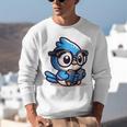 Adorable Book Lover Blue Jay With Reading Glasses Cute Raglan Baseball Tee Unisex Sweatshirt