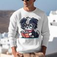 Adorable Book Lover Border Collie With Reading Glasses Cute Raglan Baseball Tee Unisex Sweatshirt