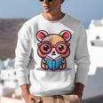 Adorable Book Lover Quokka With Reading Glasses Cute Unisex Sweatshirt