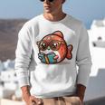 Adorable Book Lover Salmon With Reading Glasses Cute Unisex Sweatshirt