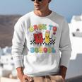 Back To School Checkered Book Pencil Groovy Teacher Student Unisex Sweatshirt
