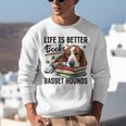 Basset Hound Dog Breed Life Is Better With Books And a For Men Women Girls Kids Unisex Sweatshirt