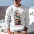 Book Stack With Flowers Reading Lover Bookish Unisex Sweatshirt