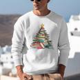All Booked For Christmas Book Christmas Tree Lights Xmas Unisex Sweatshirt