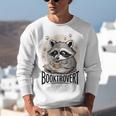 Booktrovert Raccoon Reading And Coffee For Book Lover Unisex Sweatshirt