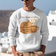 Cats Books And Coffee Heart Cozy Cat Lover Bookworm Readers Unisex Sweatshirt Cats Books And Coffee Heart Cozy Cat Lover Bookworm Readers Unisex Sweatshirt