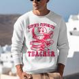 Cupid's Favorite Teacher Valentines Day Heart Book Lover Unisex Sweatshirt