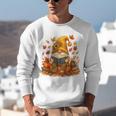 Cute Autumn Gnome Reading Pumpkin Book Lover Unisex Sweatshirt