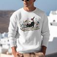 Cute Cat Flower Garden Book Kitty Reading Floral Men Women Girls Kids Unisex Sweatshirt