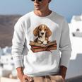Cute Dog Beagle Reading Book Unisex Sweatshirt